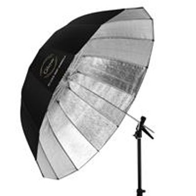 image of Glow Easy Lock Large Deep Beaded Silver Fiberglass Umbrella (51") with sku:gluel51s-adorama