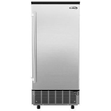 image of 15 in. W 25 lb. Free standing Ice Maker in Stainless Steel - Stainless Steel with sku:jx3spe11kcl305zhbblueqstd8mu7mbs--ovr