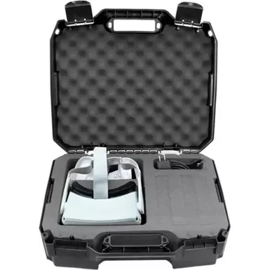 image of CASEMATIX - Hard Shell Custom Travel Case for Meta Quest 3 and 2 VR Headsets - Black with sku:bb21641905-bestbuy