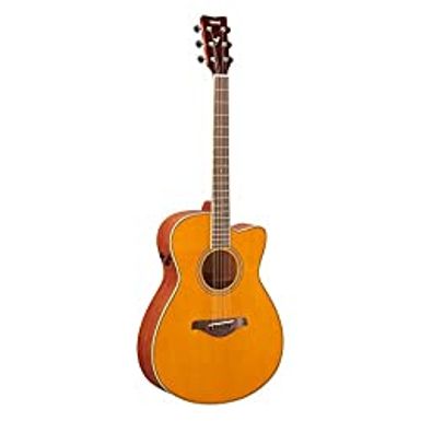 image of Yamaha TransAcoustic Cutway Models 6 String Acoustic Guitar, Right, Vintage Tint (FSC-TA VT) with sku:b09kq2sghw-amazon