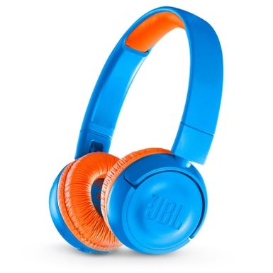 image of JBL JR300BT Rocker Blue Kids Wireless On-Ear Headphones with sku:jr300btuno-electronicexpress