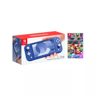 Nintendo Switch Lite Blue + Mario Kart 8 Deluxe Bundle