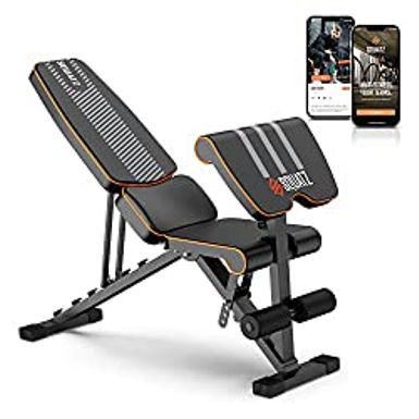 image of SQUATZ Adjustable Workout Bench - Multi-Purpose and Foldable Bench for High-Intensity Exercises, with Non Slip Foot Caps, Six Angle Adjustment Backrest, Preacher Curl, Can support up to 440lbs with sku:b0bl42dd2q-sou-amz