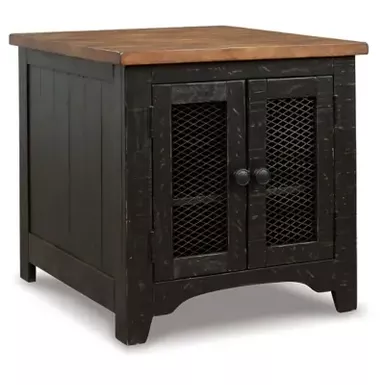 image of Black/Brown Valebeck Rectangular End Table with sku:t468-3-ashley