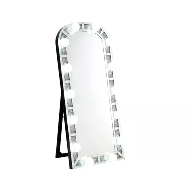 image of ACME Noralie Floor Mirror, Mirrored & Faux Diamonds with sku:97984-acmefurniture