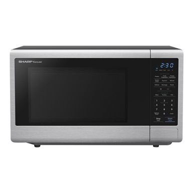 image of Sharp - Carousel 1.1 Cu. Ft. Mid-Size Microwave - Stainless steel with sku:bb20659358-5712110-bestbuy-sharp