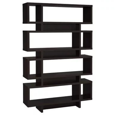image of Reid 4-tier Open Back Bookcase Cappuccino with sku:800307-coaster