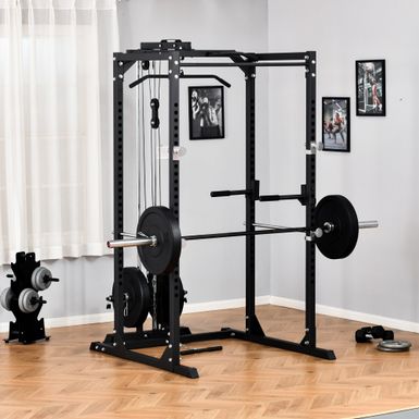 image of Soozier Heavy Duty Multi-Function Power Rack Cage Home Gym Exercise Workout Station Strength Training w/ Stand Rod - Black with sku:prl5vfgznp_rqkag1pwurwstd8mu7mbs-aos-ovr