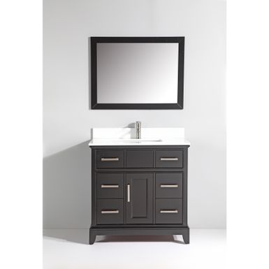 image of Vanity Art 36" Single Sink Bathroom Vanity Set with Engineered Marble Top and Free Mirror - Espresso with sku:07o-tx45w3j48f_kergmlqstd8mu7mbs-overstock