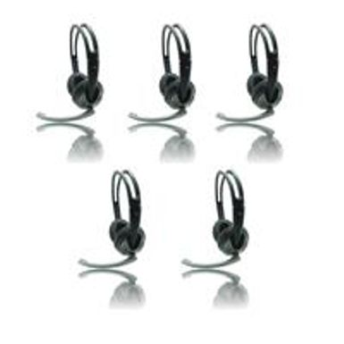 image of iMicro 5 Pack SP-IMME282 Wired USB Headphones with Microphone and Volume Control with sku:imspimme2825-adorama