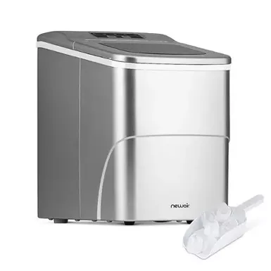 image of NewAir - 26 lbs. Countertop Ice Maker - Matte Silver with sku:bb21951516-bestbuy
