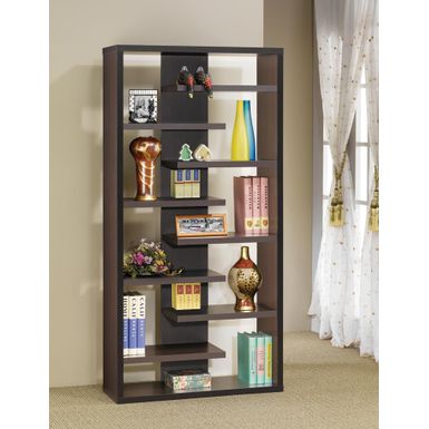 image of Bookcase with Staggered Floating Shelves Cappuccino with sku:800265-coaster