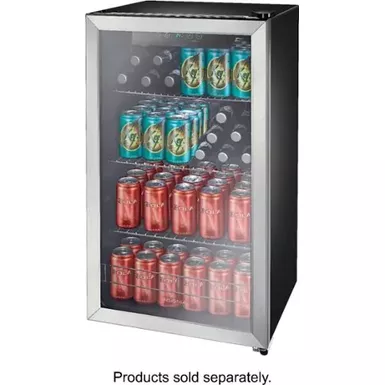 image of Insignia™ - 115-Can Beverage Cooler - Stainless Steel with sku:bb20938987-bestbuy