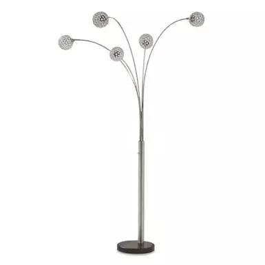 image of Silver Finish Winter Metal Arc Lamp (1/CN) with sku:l725089-ashley