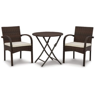 image of Brown Anchor Lane Chairs w/CUSH/Table Set (3/CN) with sku:p309-050-ashley
