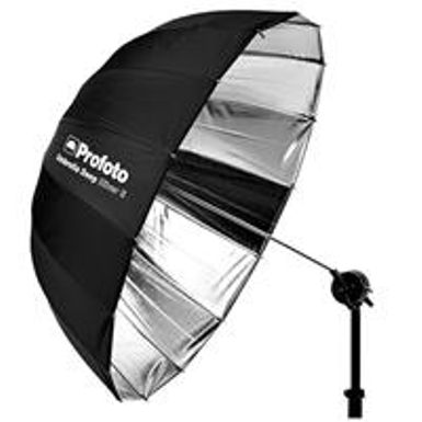 image of Profoto Deep and Parabolic 33" Umbrella, Small, Silver with sku:pp100984-adorama