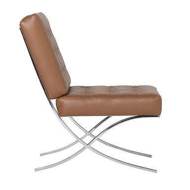 Left Zoom. Studio Designs Home Attrium Modern Blended Leather Accent Chair - Caramel Light Brown