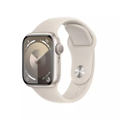 Apple Watch Series 9 (GPS) 41mm Starlight Aluminum Case with Starlight Sport Band with Blood Oxygen - S/M - Starlight