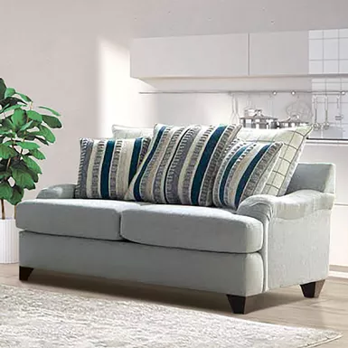 Transitional Chenille Upholstered Loveseat in Gray