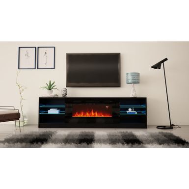 Rent to own Strick u0026 Bolton Amsden Electric Fireplace TV Stand - White -  FlexShopper