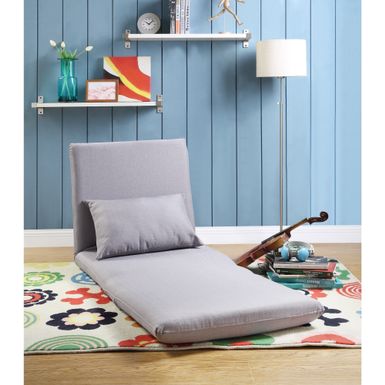 image of Loungie Relaxie Linen 5-position Adjustable Flip Chair/Sleeper/Dorm - Grey with sku:iq9cuxnaj1e8fddmeua4ywstd8mu7mbs-overstock