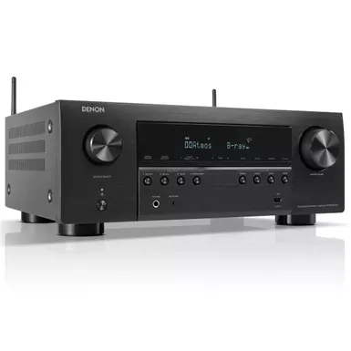 Denon - AVR-S970H 90W 7 Ch Bluetooth Capable HDR Compatible with HEOS and Dolby Atmos 8K Ultra HD AV Home Theater Receiver - Black