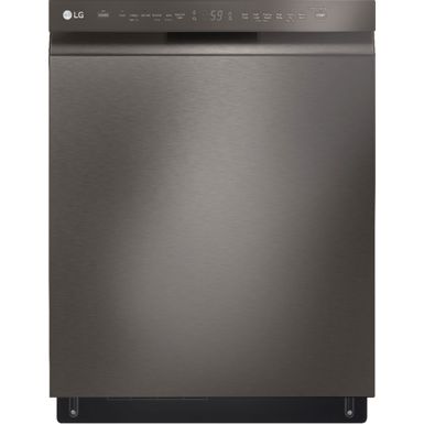 image of LG - 24" Front Control Smart Built-In Stainless Steel Tub Dishwasher with 3rd Rack, QuadWash, and 48dba - Black Stainless Steel with sku:ldfn4542d-almo
