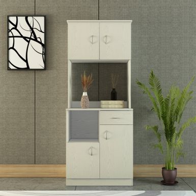 image of Modern Kitchen Pantry with Buffet Cabinet with 4 door and 1 drawer - Imitative Oak with sku:qlrdgzlb7royv_1seppxvgstd8mu7mbs--ovr