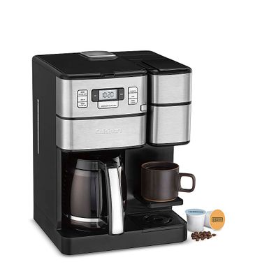 image of Cuisinart - Coffee Center Grind & Brew Plus 12-Cup Coffee Maker with Carafe and Single Serve Brewer - Black Stainless with sku:bb21715798-bestbuy
