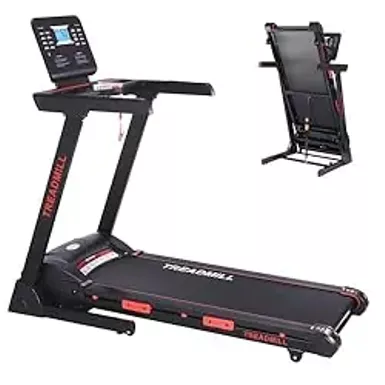 image of Treadmill with Auto Incline,Home Folding Treadmill with Heart Sensor,3.5 HP Quiet Brushless, 8.7 MPH, Shuttle Buttons,48in*18in Running Area,Running Machine for Home Office Indoor Cardio Exercise with sku:b0d3wnfpkz-amazon