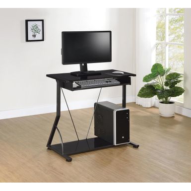image of Computer Desk with Keyboard Tray Black with sku:800217-coaster