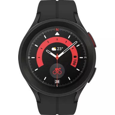 image of Samsung - Galaxy Watch5 Pro Titanium Smartwatch 45mm BT - Black with sku:bb22031186-bestbuy