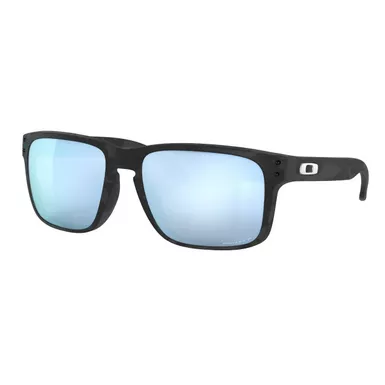 image of Oakley Men's Holbrook Sunglasses (OO9102-T955, Matte Black Camo/Prizm Deep Water Polarized) with sku:oo9102-t955|matte-corporatesignature