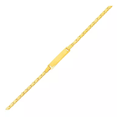 14k Yellow Gold Childrens Heart Link ID Bracelet (6 Inch)