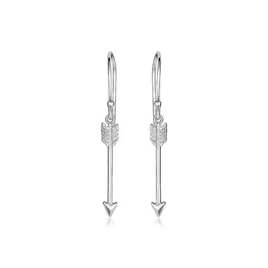 image of Sterling Silver Polished and Textured Arrow Earrings with sku:38004-rcj