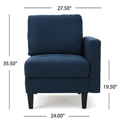 Christopher Knight Home Carolina Dark Blue Fabric Sectional Sofa