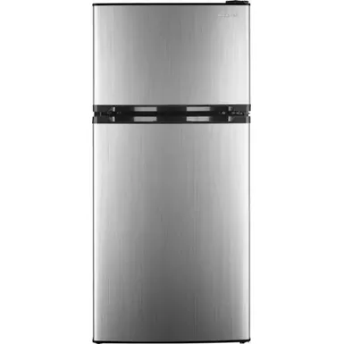 image of Insignia™ - 4.3 Cu. Ft. Mini Fridge with Top Freezer - Stainless Steel with sku:bb20915614-bestbuy
