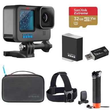 image of GoPro HERO11 Black Waterproof Action Camera Sport Bundle with 32GB Memory Card, GoPro Adventure Kit 2.0, Extra Battery, Multi Card Reader with sku:gphero11d-adorama