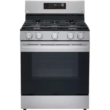 LG - 5.8 Cu. Ft. Smart Freestanding Gas True Convection Range with EasyClean and AirFry - Stainless Steel