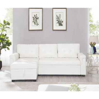 Naomi Home Laura Sectional Sleeper Sofa - Elegant L-Shaped Couch - Convertible Pull-Out Bed, Ample Storage, Sturdy Construction - Gray,...
