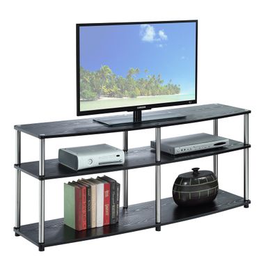 Convenience Concepts Designs 2Go Black Stainless Steel 3-tier 60-inch TV Stand - Cherry