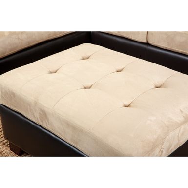 Abbyson Charlotte Beige Ottoman - Ottoman