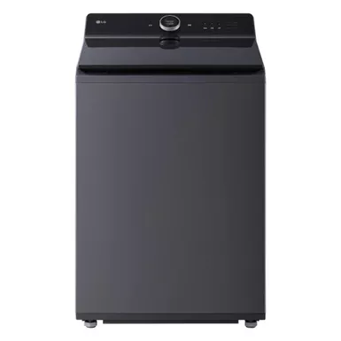 LG - 5.5 Cu. Ft. High Efficiency Smart Top Load Washer with EasyUnload - Matte Black