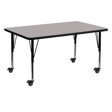 image of Mobile 30''W x 60''L HP Laminate Activity Table - Adjustable Short Legs - Gray with sku:v4-xugun-zz8phvrnbljoastd8mu7mbs-overstock