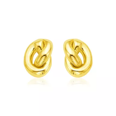 14k Yellow Gold Polished Knot Earrings