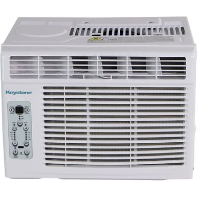 image of Keystone - 130 Sq. Ft. 8,000 BTU Window-Mounted Air Conditioner - White with sku:kstaw08ce-almo