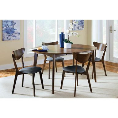image of Malone Upholstered Dining Chairs Dark Walnut and Black (Set of 2) with sku:105362-coaster