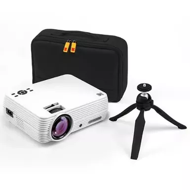 image of Kodak - FLIK X4 Home Projector, 4.0 LCD Portable Small Home Theater System w/1080p Compatibility & Bright Lumen LED Lamp - White with sku:bb21962261-bestbuy