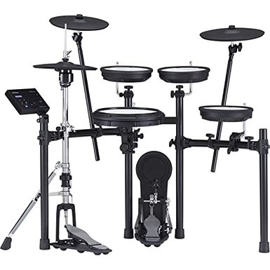 image of Roland TD-07KVX Electronic V-Drums Kit – with VH-10 Floating Hi-Hat and Best-Ever Cymbals – Bluetooth Audio & MIDI – 40 Free Melodics Lessons, Black with sku:rotd07kvx2-adorama