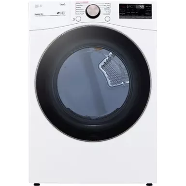 image of LG - 7.4 Cu. Ft. Stackable Smart Electric Dryer with Steam and Built-In Intelligence - White with sku:bb21584214-bestbuy